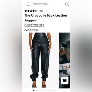 Naked Wardrobe faux leather her joggers❤️‍🔥 NWT